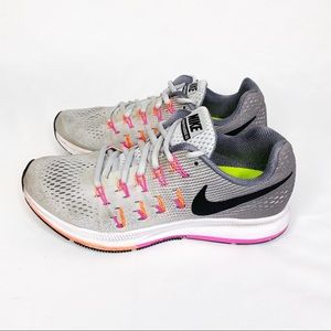 Nike Zoom Pegasus 33 Running Shoe White Gray Size 6.5